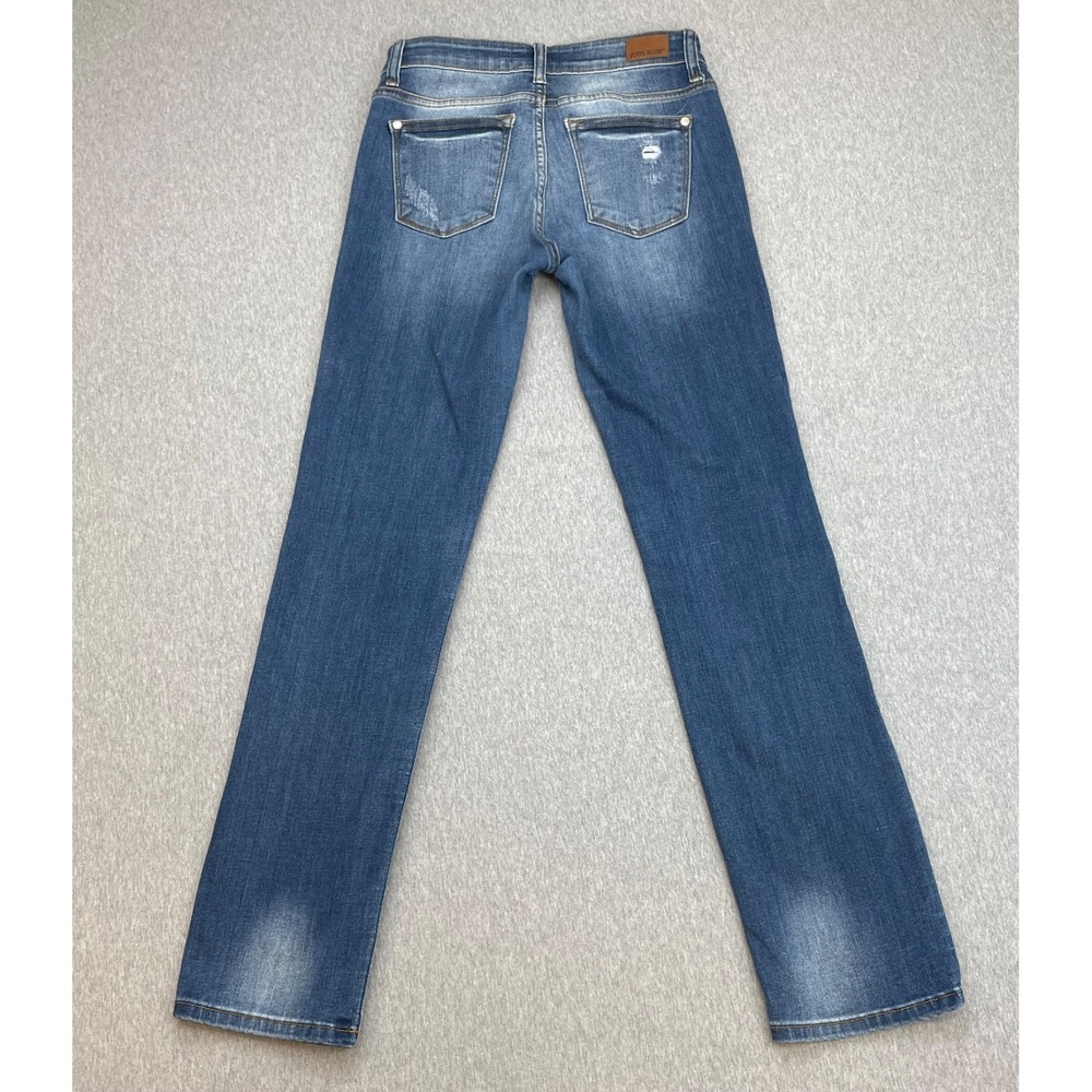 Judy Blue‎ Jeans Womens 3/26 Blue Cotton Blend Stretch Straight Low-Rise - Picture 2 of 6